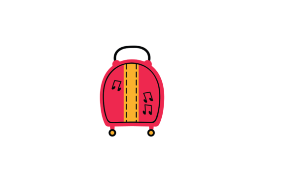 Back to School Bags Suitcase Red Svg Graphics