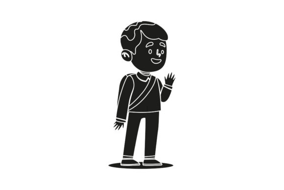 Back to School Character Student Black Graphics