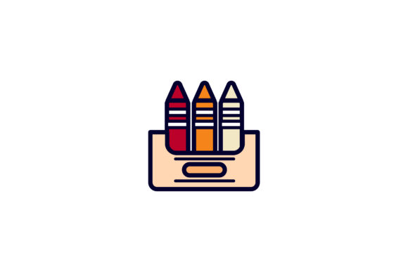 Back to School Colored Pencils Icon: Graphics for Creative Projects