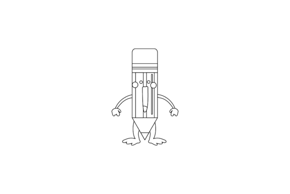 Back to School Kawaii Pencil Outline Graphics Review