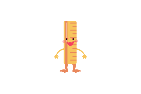 Back to School Kawaii Ruler Graphics