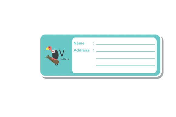 Back to School Label Book Animal Vulture Graphics