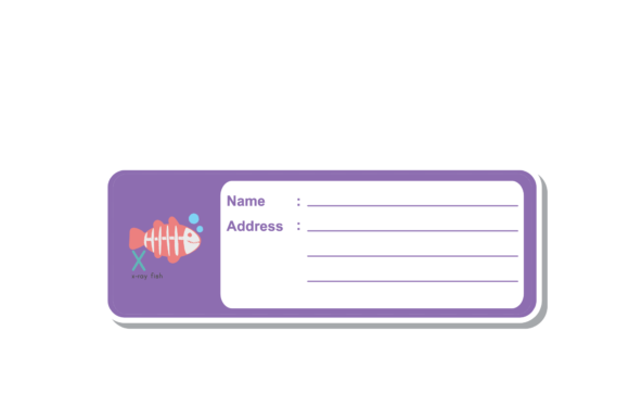 Back to School Label Name Animal Xray Graphics