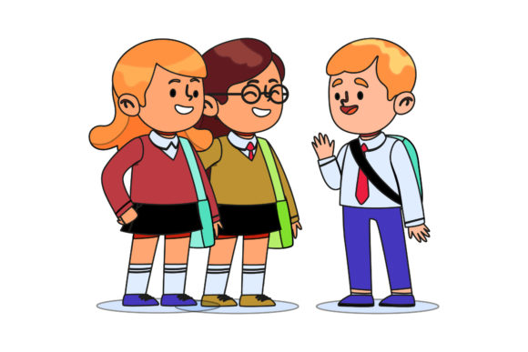 Back to School Set Student Outline Style Graphics and Illustrations