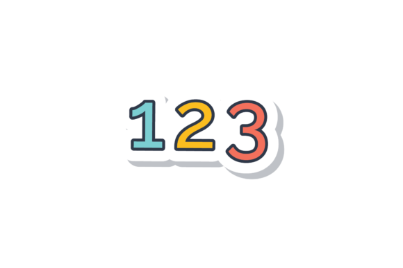 Back to School Stickers Number 123 Svg