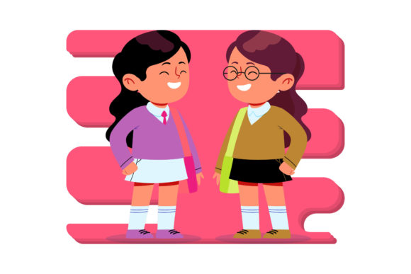 Back to School Two Woman Clipart: Graphics for Creative Projects