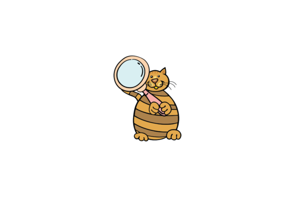 Cat Back to School Magnifying Glass Svg Graphics Freebies
