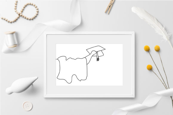 Continuous One Line Drawing a Graduate