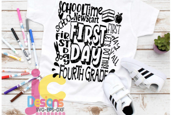 First Day of Fourth Grade Graphics and Illustrations