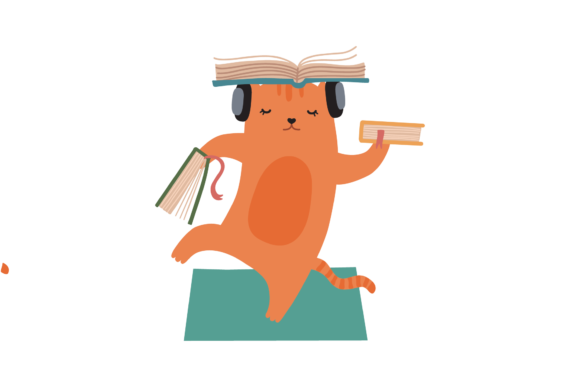 School Cat Work Home Graphics and Illustrations