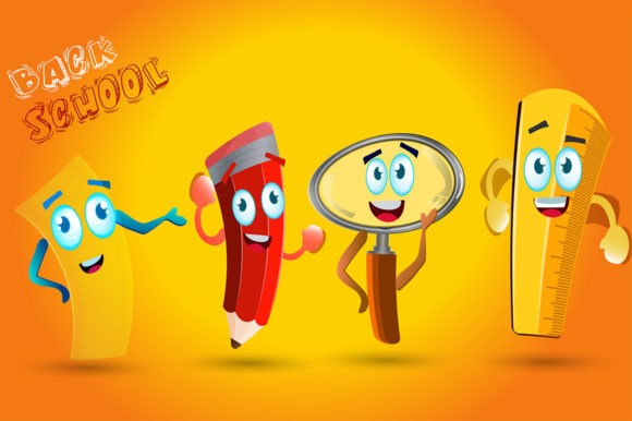 School Supply Cartoon Kawaii Design Graphics